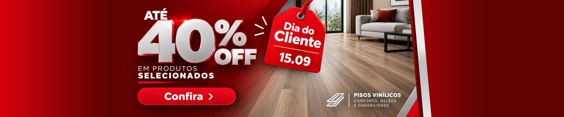 Descontos em pisos e forros na campanha de dia do cliente Esplane