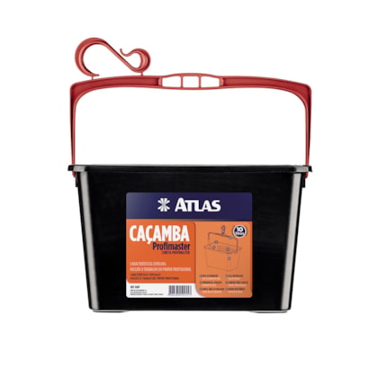 Balde caçamba para pintura Atlas 610P preto 10 L