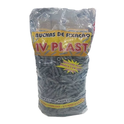 Bucha plástica com anel Ivplast S8 1000 unid