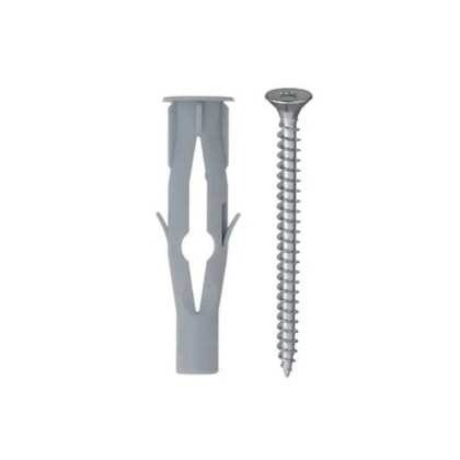Bucha plástica para tijolo oco com parafuso Ivplast S6 FR 6 x 35 mm pacote 100 unid