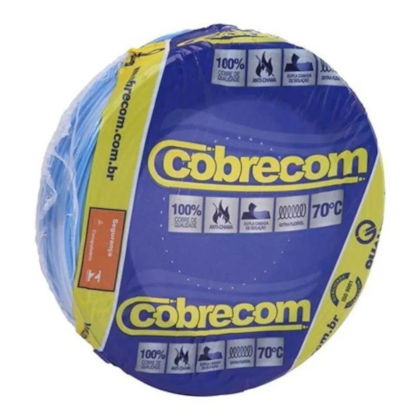 Cabo fio elétrico Cobrecom 2,5mm Flexicom azul 100m