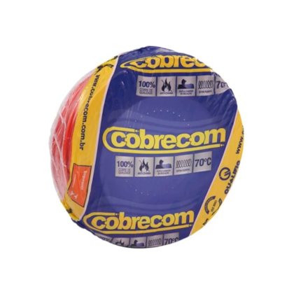 Cabo fio elétrico Cobrecom 2,5mm Flexicom vermelho 100m
