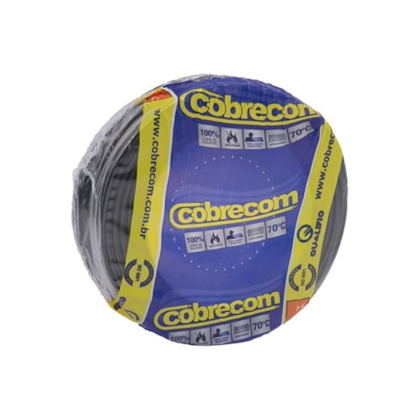 Cabo fio elétrico Cobrecom 4mm Flexicom preto 50m