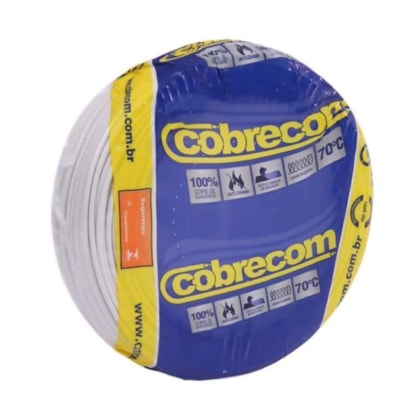 Cabo fio elétrico Cobrecom Flexicom branco 1,5 mm rolo 50 m