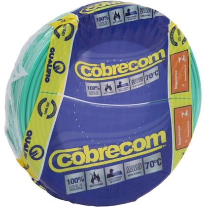 Cabo fio elétrico Cobrecom Flexicom verde 2,5 mm rolo 100 m