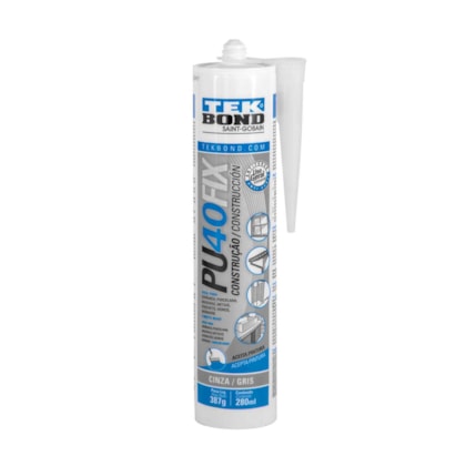 Cola adesiva de PU TekBond 40 Fix cinza 387 g