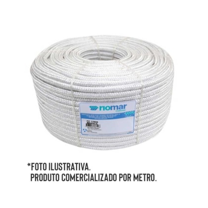 Corda de polipropileno Riomar 1630 branca 10mm diâmetro x 1m comprimento