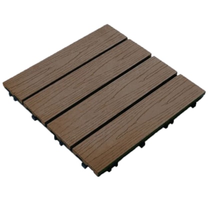 Deck WPC Madeira Plástica EspaçoFloor modular Carvalho Coffee 30x30cm
