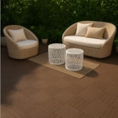 Deck WPC Madeira Plástica EspaçoFloor modular Carvalho Coffee 30x30cm