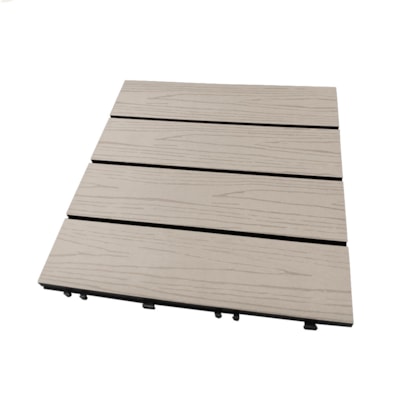 Deck WPC Madeira Plástica EspaçoFloor modular Carvalho Natural 30x30cm