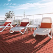 Deck WPC madeira plástica EspaçoFloor Modular carvalho red brown 30 x 30 cm