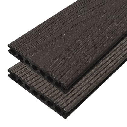 Deck WPC madeira plástica EspaçoFloor Régua carvalho escuro brown 15 x 290 cm