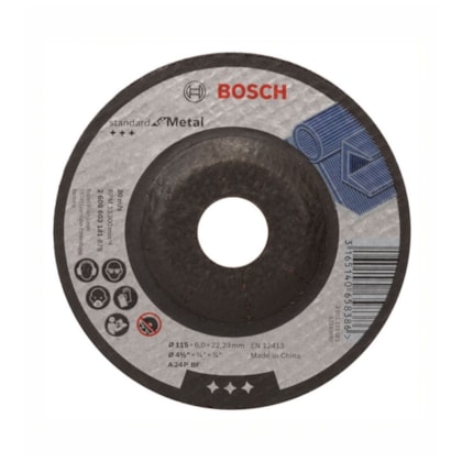 Disco de desbaste para metal grão 24 Bosch 4 1/2 polegadas