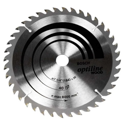 Disco serra circular 40 dentes Bosch Optiline 7 1/4 polegadas
