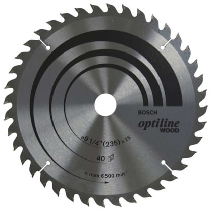 Disco serra circular 40 dentes Bosch Optiline 9 1/4 polegadas