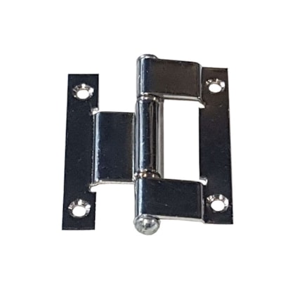 Dobradiça naval para divisória Vouga cromado 88 mm 3 1/2