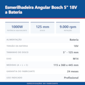 Esmerilhadeira angular bateria Bosch GWX 18V-10PC 18V