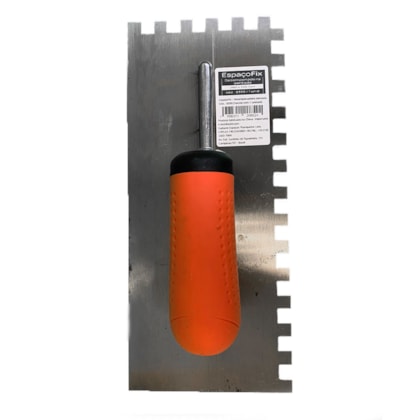 Espatula de aço EspaçoFix desempenadeira dentada 280x120mm