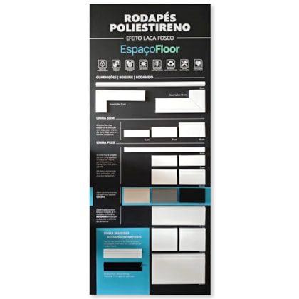 Expositor display quadro rodapés EspaçoFloor (edição especial) 80 x 200 cm