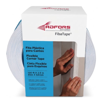 Fita de canto Drywall Adfors 64 mm rolo 30 m