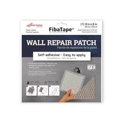 Fita reparo Drywall Adfors fibra de vidro e metal 15 x 15 cm