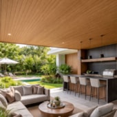 Forro Vinílico WPC EspaçoForro teto e parede Carvalho Ouro 200 x 2900 cm