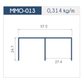 Guia superior para 2 portas MDF MMO 013 bronze 3000 mm