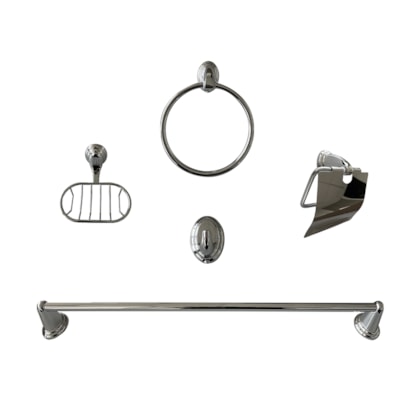 Kit banho EspaçoKB Linsbon cromado 5 pçs