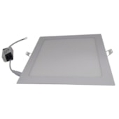 Luminária LED Plafon embutir EspaçoLux quadrada luz amarela 18W 3000K 220 mm