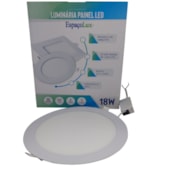 Luminária LED Plafon embutir EspaçoLux redonda luz amarela 18W 3000K 220 mm