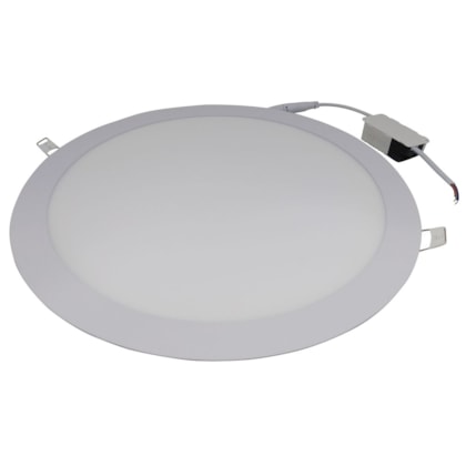 Luminária LED Plafon embutir EspaçoLux redonda luz amarela 24W 3000K 300 mm
