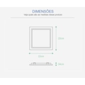 Luminária LED Plafon sobrepor EspaçoLux quadrada luz amarela 18W 3.000k 220mm