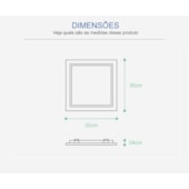 Luminária LED Plafon sobrepor EspaçoLux quadrada luz amarela 24W 3000K 300 mm