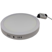 Luminária LED Plafon sobrepor EspaçoLux redonda luz amarela 18W 3000K 220 mm