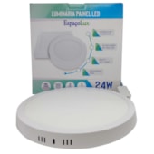 Luminária LED Plafon sobrepor EspaçoLux redonda luz amarela 24W 3000K 300 mm