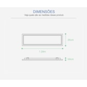 Luminária LED Plafon sobrepor EspaçoLux retangular luz branca 36W 6500K 200 x 1243 mm