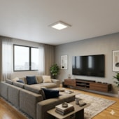 Luminária LED Plafon sobrepor EspaçoLux sensor de presença 24W 6500K 300 mm