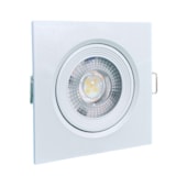 Luminária LED Spot embutir EspaçoLux quadrada luz amarela 5W 3000K 90 mm