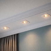 Luminária LED Spot embutir EspaçoLux quadrada luz amarela 5W 3000K 90 mm