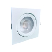Luminária LED Spot embutir EspaçoLux quadrada luz amarela 9W 3000K 140 mm