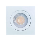 Luminária LED Spot embutir EspaçoLux quadrado luz amarela 9W 3000k 140mm