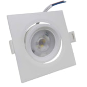 Luminária LED Spot embutir EspaçoLux quadrado luz branca 5W 6.500k 90mm