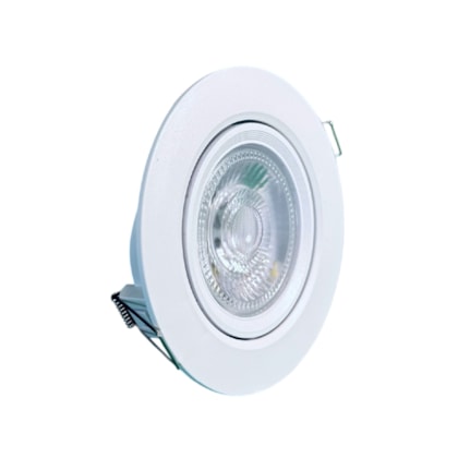Luminária LED Spot embutir EspaçoLux redonda luz amarela 7W 3000K 113 mm