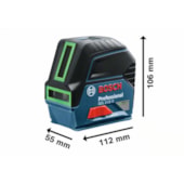 Nível a laser linhas cruzadas Bosch GCL 2-15 G verde 15 m