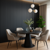 Painel Ripado EspaçoWall large Preto 2,1cm x 12,2cm x 2,60m