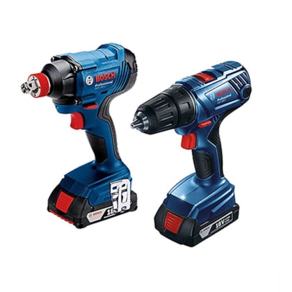 Parafusadeira / Furadeira Bosch GDX 180-Li 18V + Chave de Impacto GSB 180-Li 18V + maleta