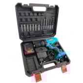Parafusadeira furadeira impacto bateria EspaçoFix maleta com 13 peças 12V Parafusadeira furadeira impacto bateria EspaçoFix maleta com 13 peças 12V