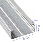 Perfil canaleta forro Drywall Kod F530 15 x 45 x 3000 mm