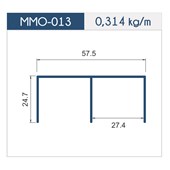 Perfil guia superior para 2 portas 013 MMO bronze 3m