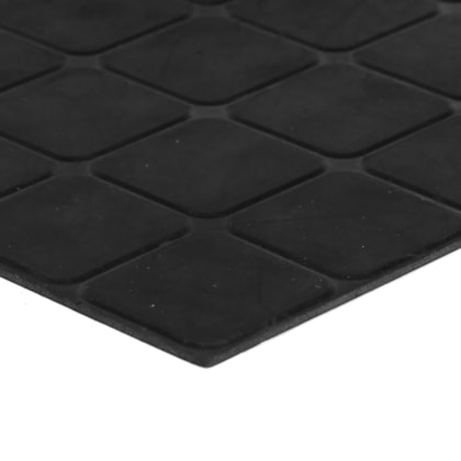 Piso de borracha quadriculado Ecosistema preto 3,5 x 500 x 500 mm